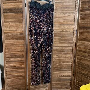Fashion Nova Black Sequin Jumpsuit